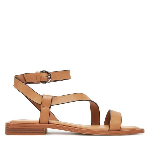 Sandały Aldo. Brązowe sandały ALDO, bez wzorów, bez obcasa, na płaskiej podeszwie, bez zapięcia. Za 189,99 zł.