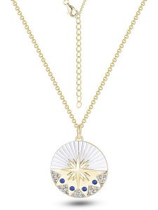 DI GIORGIO Pozłacany naszyjnik z zawieszką - dł. 40 cm rozmiar: onesize. Niebieskie naszyjniki DI GIORGIO, z cyrkonią, pozłacane. Za 243,64 zł.