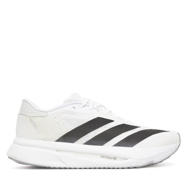 Buty do biegania adidas. Białe buty sportowe ADIDAS, bez wzorów, bez zapięcia, do biegania. Za 389,99 zł.