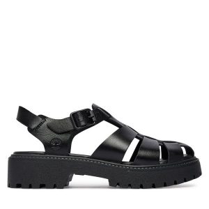 Sandały Timberland. Czarne sandały Timberland, bez wzorów, bez obcasa, na płaskiej podeszwie, bez zapięcia. Za 549,99 zł.