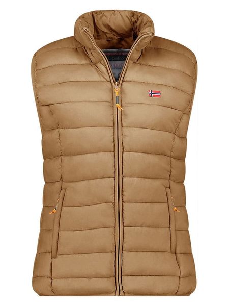Geographical Norway Kamizelka pikowana "Vatikolor" w kolorze szarobrązowym rozmiar: XXL. Brązowe kamizelki Geographical Norway, xxl, bez wzorów, bez kołnierzyka, bez ramiączek, bez kaptura. Za 157,32 zł.