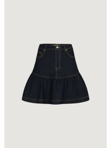 Morgan Spódnica jeansowa 261-JSOUBIA Granatowy Regular Fit. Niebieskie spódnice Morgan, bez wzorów, z bawełny. Za 279,99 zł.