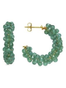 Luxenter Kolczyki-półkreole z kwarcem rozmiar: onesize. Żółte kolczyki Luxenter, z kwarcem, srebrne. Za 170,07 zł.