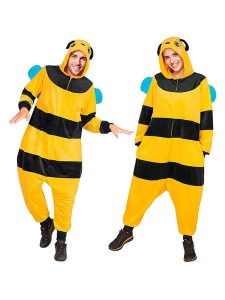Carnival Party Kombinezon kostiumowy "Bee" w kolorze żółto-czarnym rozmiar: S/M. Czarne kombinezony Carnival Party, m, bez wzorów, bez kołnierzyka, bez ramiączek, krótkie. Za 126,99 zł.