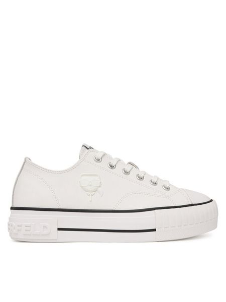 KARL LAGERFELD Trampki Kampus Max KL60426 Biały. Białe trampki KARL LAGERFELD, bez wzorów, ze skóry, bez zapięcia. Za 569,99 zł.