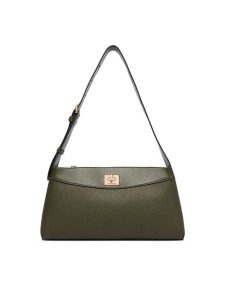 Calvin Klein Torebka Mix Media Shoulder Bag LV04F3886G Zielony ciemny. Zielone torebki klasyczne Calvin Klein, bez wzorów, ze skóry, bez dodatków. Za 529,99 zł.