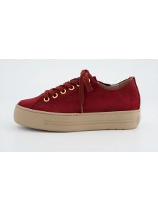 Paul Green Skórzane sneakersy w kolorze bordowym rozmiar: 39. Czerwone trampki Paul Green, bez wzorów, z nubiku, bez zapięcia. Za 396,24 zł.