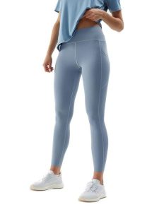 4F Legginsy sportowe w kolorze błękitnym rozmiar: S. Niebieskie legginsy 4f, s, bez wzorów, z materiału, z podwyższonym stanem, outdoorowe. Za 95,69 zł.