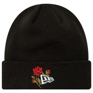 Czapka dla dorosłych Rose Icon Cuff Knit Beanie Hat. Czarne czapki New Era, bez wzorów. Za 149,99 zł.