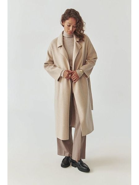 TATUUM Wełniany płaszcz w kolorze beżowym rozmiar: XL. Brązowe płaszcze Tatuum, xl, bez wzorów, z tkaniny, bez kaptura. Za 480,90 zł.