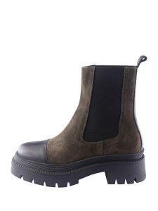 D.Moro Skórzane sztyblety w kolorze khaki-czarnym rozmiar: 37. Brązowe botki D.Moro, bez wzorów, z materiału, bez zapięcia. Za 308,45 zł.