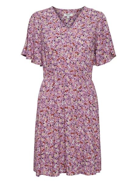 B.young Sukienka w kolorze fioletowym rozmiar: 42. Różowe sukienki b.young, na imprezę, s, bez wzorów, z wiskozy, klasyczne, bez kołnierzyka, bez ramiączek, mini. Za 48,05 zł.