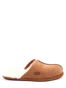 UGG Skórzane kapcie "Scuff" w kolorze jasnobrązowym rozmiar: 41. Brązowe kapcie Ugg, bez wzorów, z wełny. Za 295,86 zł.