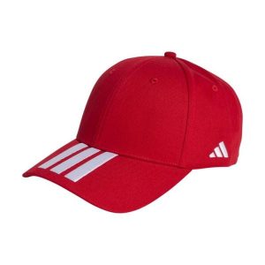 Czapka z daszkiem adidas Tiro. Czerwone czapki ADIDAS, bez wzorów, z bawełny, sportowe. Za 89,95 zł.