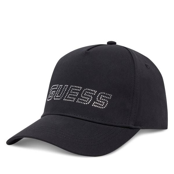 Czapka z daszkiem Guess. Czarne czapki Guess, z aplikacjami. Za 79,99 zł.