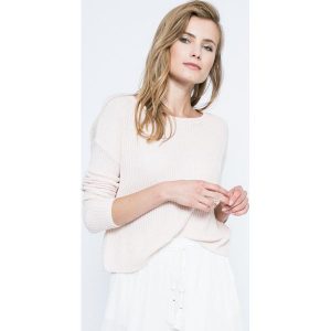 Review - Sweter. Szare swetry klasyczne marki Review, z bawełny, z krótkim rękawem. W wyprzedaży za 59,90 zł.