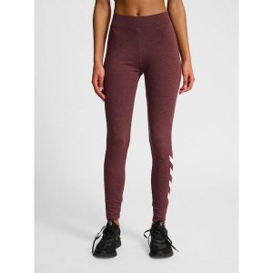 Legginsy wysoki stan z logo dla kobiet Hummel Pulse. Czerwone legginsy Hummel, bez wzorów, z podwyższonym stanem. Za 137,00 zł.