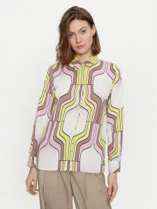 Marella Koszula Sirena 2413111033 Różowy Regular Fit. Czerwone koszule Marella, bez wzorów, z syntetyku, bez kołnierzyka, bez ramiączek. Za 489,99 zł.