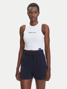 Pepe Jeans Top Red Bull Racing Logo RL500002 Biały Slim Fit. Białe topy Pepe Jeans, m, bez wzorów, z bawełny, bez kołnierzyka, bez ramiączek. Za 89,99 zł.