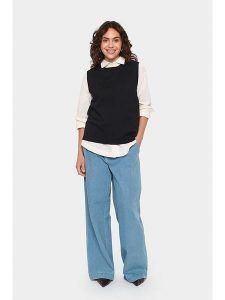 SAINT TROPEZ Bezrękawnik "Mila" w kolorze czarnym rozmiar: S. Czarne kardigany Saint Tropez. Za 95,92 zł.