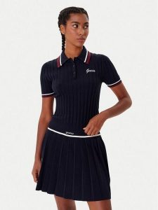 Guess Sweter V5BP04 Z1152 Granatowy Regular Fit. Niebieskie swetry klasyczne Guess, xl, bez kołnierzyka. Za 239,99 zł.