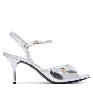 Sandały LOVE MOSCHINO. Szare sandały LOVE MOSCHINO, bez wzorów, bez obcasa, na szpilce, bez zapięcia. Za 553,99 zł.