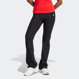 Legginsy fitness damskie ADIDAS flare. Czarne legginsy ADIDAS, bez wzorów, z bawełny. Za 149,99 zł.