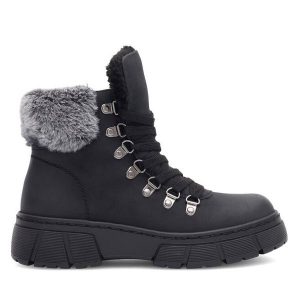 Trapery Go Soft. Czarne buty zimowe Go Soft, bez obcasa, bez zapięcia. Za 129,99 zł.