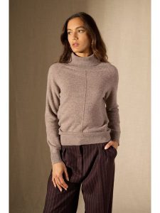 Perfect Cashmere Kaszmirowy golf "Carrick" w kolorze szarobrązowym rozmiar: M. Brązowe golfy Perfect Cashmere, bez wzorów, z kaszmiru. Za 303,78 zł.