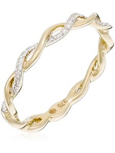 ATELIER DU DIAMANT Złoty pierścionek "Entortillement" z diamentami rozmiar: 48. Żółte pierścionki ATELIER DU DIAMANT, z diamentem, złote. Za 1 043,99 zł.