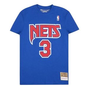 Koszulka New Jersey Nets. Niebieskie bluzki MITCHELL & NESS, bez wzorów, z jersey, sportowe, bez kołnierzyka, bez ramiączek. Za 252,00 zł.