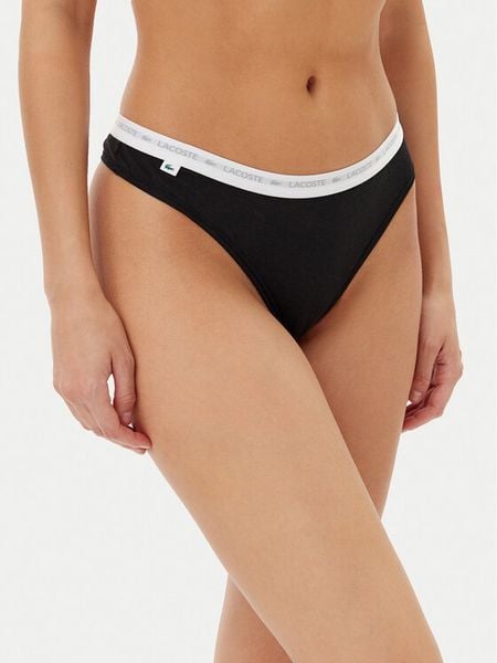 Lacoste Komplet stringów 8F1341 Czarny. Czarne komplety bielizny Lacoste, bez wzorów, z bawełny. Za 99,99 zł.