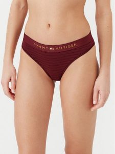 Tommy Hilfiger Figi klasyczne UW0UW05588 Bordowy Regular Fit. Czerwone figi TOMMY HILFIGER, bez wzorów, z bawełny. Za 69,99 zł.
