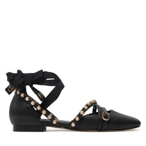 Baleriny TWINSET. Czarne balerinki Twinset, bez wzorów, bez obcasa, bez zapięcia. Za 459,99 zł.