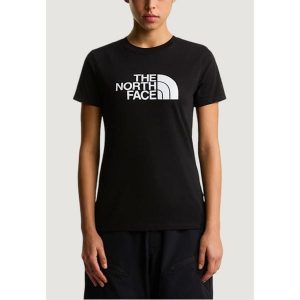 Koszulka crop top Kobieta THE NORTH FACE W EVOLUTION HALF DOME SLIM SHORT SLEEVE. Czarne topy The North Face, bez wzorów, z bawełny, bez kołnierzyka, bez ramiączek. Za 183,10 zł.