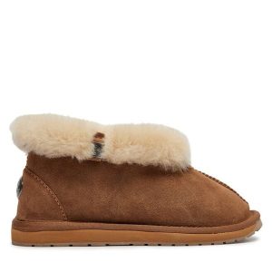 Śniegowce EMU Australia. Brązowe buty zimowe EMU Australia, bez obcasa, bez zapięcia. Za 529,99 zł.