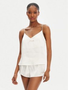 Juicy Couture Koszulka piżamowa JCLCT125511 Écru Regular Fit. Koszule nocne Juicy Couture, bez wzorów, z syntetyku, bez ramiączek. Za 99,99 zł.