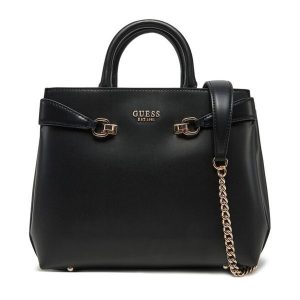 Torebka Guess. Czarne kuferki Guess, z aplikacjami, bez dodatków. Za 369,99 zł.