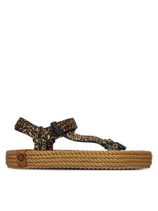 Bohonomad Sandały Miami Elastic MIA.12-LEO Brązowy. Brązowe sandały Bohonomad, bez wzorów, ze skóry, bez obcasa, na płaskiej podeszwie, bez zapięcia. Za 139,99 zł.