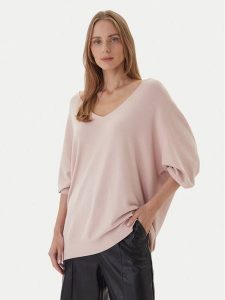 Kontatto Sweter 3M0815C Różowy Relaxed Fit. Czerwone swetry klasyczne Kontatto, m, z wiskozy, bez kołnierzyka. Za 279,99 zł.