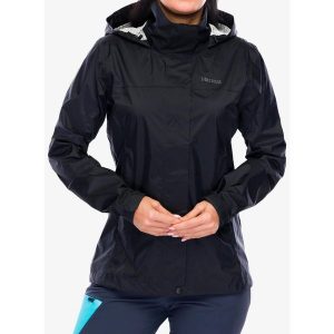 Kurtka przeciwdeszczowa damska Marmot PreCip Eco Jacket. Czarne kurtki Marmot, xs, bez wzorów, bez kaptura. Za 557,40 zł.
