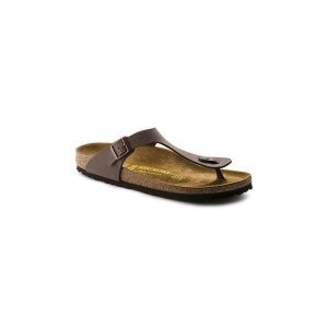 Japonki damskie Birkenstock 043751. Brązowe klapki Birkenstock, bez wzorów, z materiału, bez obcasa. Za 389,00 zł.