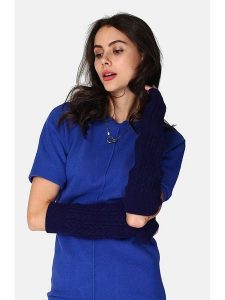 ASSUILI Ocieplacze w kolorze granatowym na ręce rozmiar: onesize. Niebieskie rękawiczki Assuili, bez wzorów, ze splotem. Za 56,99 zł.