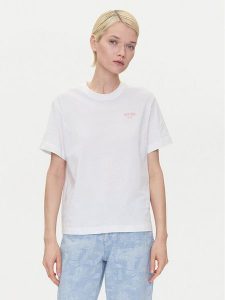 Mustang T-Shirt Floris 1016158 Biały Relaxed Fit. Białe t-shirty Mustang, l, bez wzorów, z bawełny, bez kołnierzyka, bez ramiączek. Za 69,99 zł.