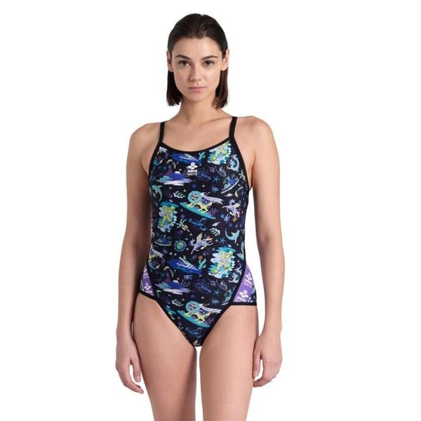 Strój kąpielowy damski jednoczęściowy treningowy na basen Arena Planet. Niebieskie stroje jednoczęściowe Arena, bez wzorów. Za 271,98 zł.