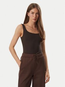 Guess Body V6YP17 K4709 Brązowy ciemny Slim Fit. Brązowe body i gorsety Guess, z aplikacjami, z syntetyku. Za 234,99 zł.