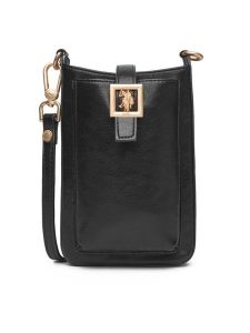 U.S. Polo Assn. Torebka BIUXT8504WVP Czarny. Czarne listonoszki U.S. Polo Assn., bez wzorów, z materiału, bez dodatków. Za 269,99 zł.