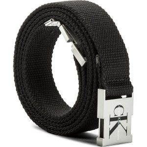Pasek Damski CALVIN KLEIN JEANS - J Canvas Clip Belt 3.0 K60K604146 100 001. Czarne paski marki Calvin Klein Jeans, w paski, z jeansu. Za 179,00 zł.