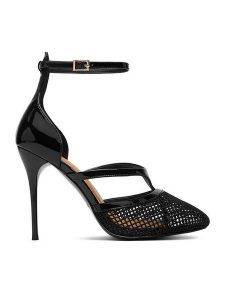 Badura Szpilki EO-AMIRA-LT519-1 Czarny. Czarne szpilki Badura, bez wzorów, z lakierowanej skóry, bez obcasa. Za 399,99 zł.