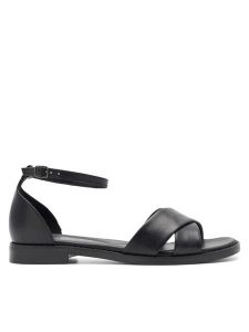 Lasocki Sandały ELE RST-ELE-06 Czarny. Czarne sandały Lasocki, bez wzorów, ze skóry, bez obcasa, na płaskiej podeszwie, bez zapięcia. Za 199,99 zł.